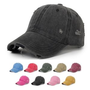 Vente en gros d'usine OEM Logo personnalisé Casquette de baseball vintage Chapeaux de camionneur en détresse Casquette de baseball délavée usée déchirée - Product Image 1