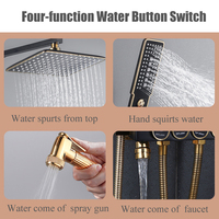 Vente chaude Salle De Bains Système De Douche Noir Or Mitigeur Robinet Chaud Froid Salle De Bains Robinet Thermostatique Ensemble De Douche