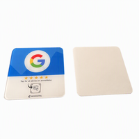 Plaque de menu NFC Google Review avec logo personnalisé, code QR personnalisé, autocollant de table NFC Google