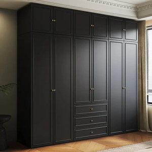 Black white midcenty Stick lines cabinet <strong>Wardrobe</strong> <strong>Closet</strong> swing Door <strong>Wardrobe</strong> bedroom furniture - Product Image 3