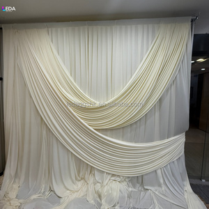 ผ้าม่านฉากหลังงานแต่งงานสีขาวนมข้าวโพด LEDA สำหรับตกแต่งงานปาร์ตี้ - Product Image 4