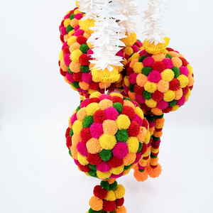 Boule de fleurs artificielle en jasmin multicolore faite à la main, pompon suspendu, Toran traditionnel, décoration murale pour la maison, mariage, Haldi, Mehndi - Product Image 1