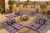 Ensemble de sièges au sol arabes de luxe, canapé portable avec coussins Majlis, tapis de salon pour le camping, ensemble de tapis pour événements en plein air et dans les jardins