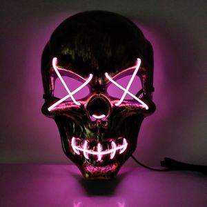 Masque d'Halloween LED 10 couleurs en plastique, motif Grimace Zombie Squelette Terrifiant, pour Fêtes à thème Frozen - Product Image 4