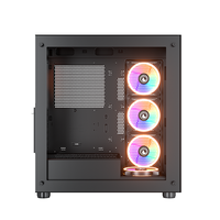 KINPOWER grosir Casing PC dua sisi kaca Tempered menara penuh E-ATX Casing komputer Gaming