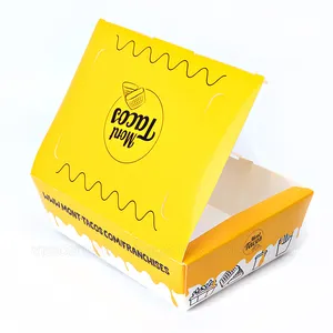 Customized Take Away Food Grade Korean Fast Food Paper Hot Dog Restaurant Fried Chicken Burger Packaging Box