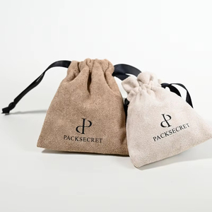 Wholesale Custom Printed Small Suede Drawstring Pouch Personalized Velvet Jewelry <b>Container</b> with Logo for Watch <b>Perfume</b> Gift - Product Image 4
