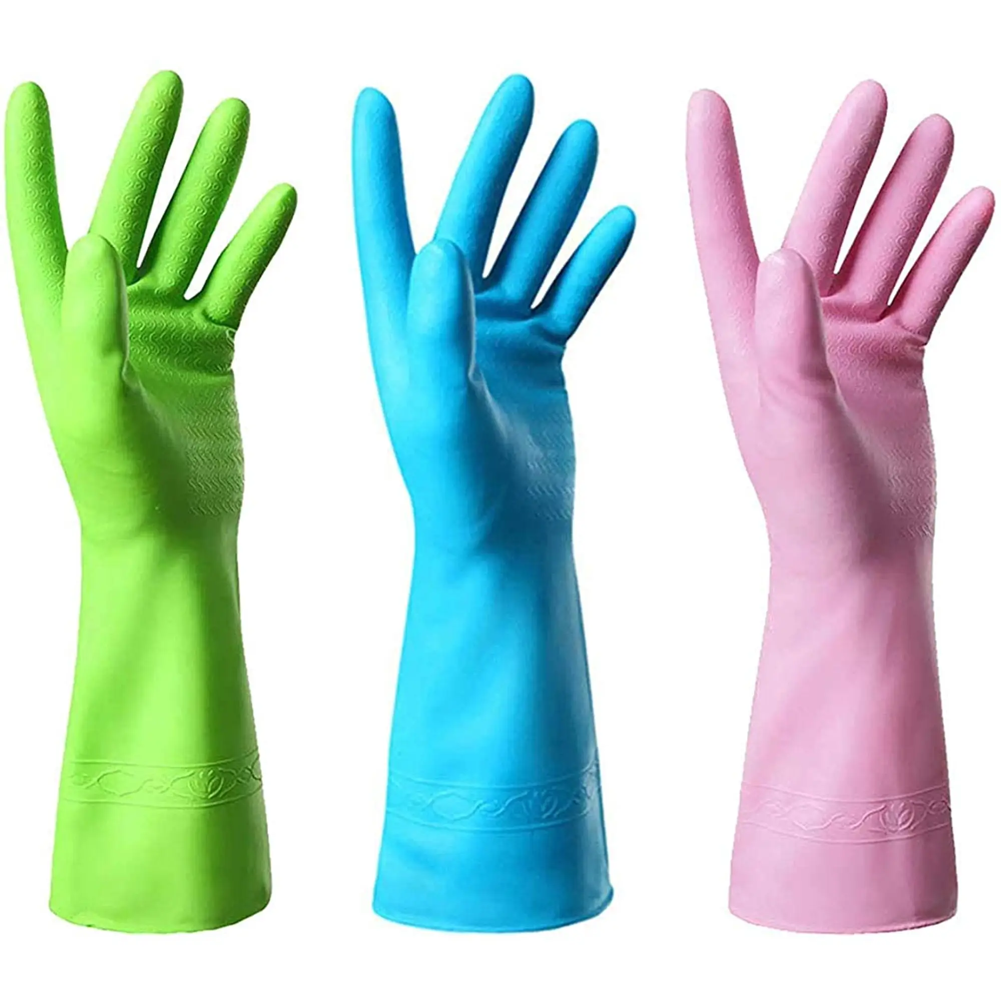 Foodgrade Kitchen Winter Blue Latex Free Household Dishwashing Cleaning Gloves Reusable Waterproof Long S L Gloves