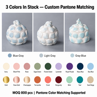 Pot de rangement moderne et simple en céramique blanche et bleue, style océan, durable, pour la maison, la cuisine, objets décoratifs, comprend un couvercle pour Diwali