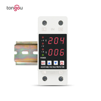 Dispositif de protection de tension et de courant réglable monophasé à double affichage sur rail DIN, relais de protection 230-240V AC, voltmètre