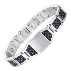 Manufacturer Supplier Gelang Kesehatan Jewelry Healing Stainless Steel Magnetic Bracelet