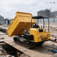 Dumper sur chenilles de 5 tonnes, vente directe usine, transporteur auto-déchargeur à chenilles en caoutchouc pour travaux de construction
