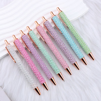 Stylo bille promotionnel en métal avec perles et strass de 1,0 mm, design créatif, idéal comme cadeau