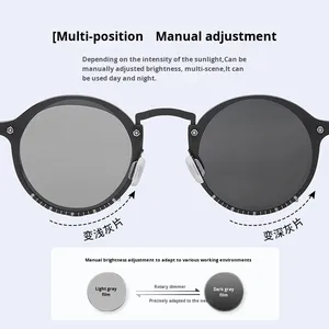 GD 5202 Gafas de Sol Polarizadas con <span class=keywords><strong>Lentes</strong></span> de Tinte ND Retro de Moda, Alta Transparencia, UV400, Ajustables, con Cambio de Color, de Acero Inoxidable - Product Image 2