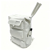 Sac à dos de badminton et de tennis en PU avec logo personnalisé, poche ventilée pour chaussures, porte-2 raquettes, compartiment pour ordinateur portable 15,6 pouces, sac de sport et de voyage pour pickleball