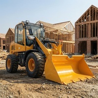 China Bestseller Mini-Radlader 4WD Hydraulischer Diesel-Kleinlader Bau-Erdbewegungsmaschine Teleskop-Frontlader