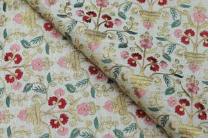 Stylish Woven Poly Raw <b>Silk</b> <b>Fabric</b> Breathable Lightweight Abstract Flower Design for Garment Sewing and Home Textile Craft Use - Product Image 2