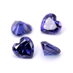 Kustom Pabrik membuat Kelas 5A longgar sintetis Cz batu permata <span class=keywords><strong>Tanzanite</strong></span> warna biru potongan hati zirkonia kubik - Product Image 4