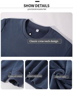 Sudadera con Capucha Personalizada al por Mayor de Alta Calidad, Sudadera de Cuello Redondo de Algodón y Elastano para Hombre, con Hombros Caídos y Estampado Puff - Product Image 2