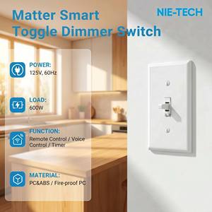 Interruptor Inteligente con Protocolo Matter, Regulable, 125V 600W, Enchufe Interior para Apple Home, Alexa, Google <span class=keywords><strong>SmartThings</strong></span>, Venta al Por Mayor - Product Image 2