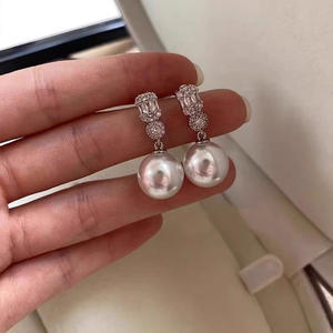 22537 S925 Accesorios de Plata para Perlas DIY, Pendientes Sencillos y Modernos para Mujer con Cuentas Redondas de 9-15mm, Base para Pendientes - Product Image 4