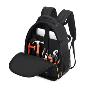 Mochila Portaherramientas con Correas <span class=keywords><strong>de</strong></span> Sujeción Externas, Organizador <span class=keywords><strong>de</strong></span> Herramientas Multibolsillos para Electricistas y Técnicos, Bolsa <span class=keywords><strong>de</strong></span> <span class=keywords><strong>Trabajo</strong></span> Resistente - Product Image 3