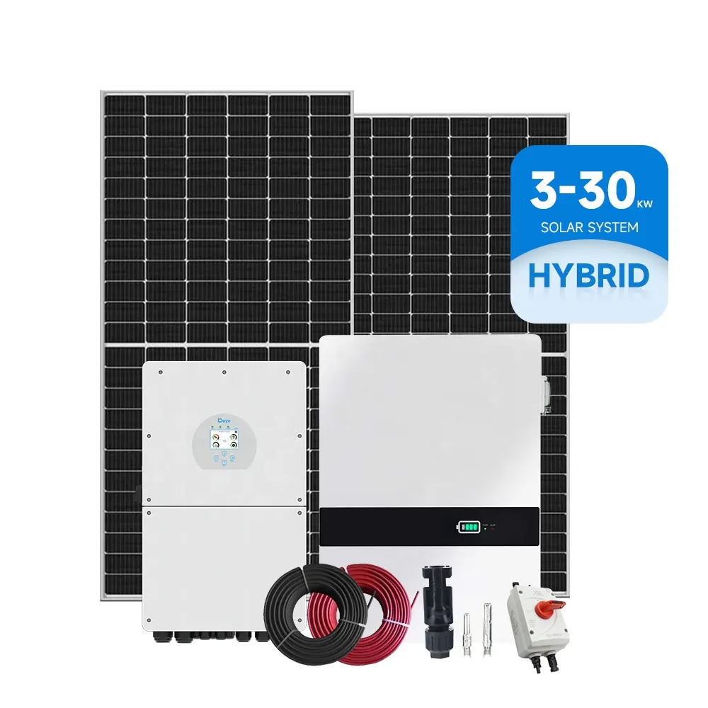 全ハイブリッドグリッド太陽エネルギーシステム5kW10kW家庭用太陽光発電システムコンプリートキット