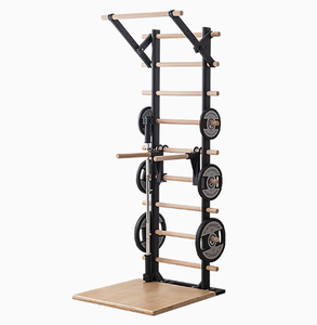 Escalera de Pared Sueca de Madera <span class=keywords><strong>BORO</strong></span> para Uso Doméstico, Sin Instalación, para Entrenamiento de Dominadas, Rehabilitación, Danza, Ejercicios de Estiramiento de Piernas - Product Image 1