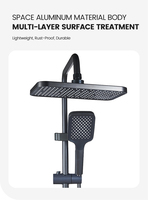 Mitigeur mural cascade moderne pour salle de bain, ensemble de douche thermostatique complet avec robinet de bain piano moderne