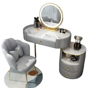 2024 Luxo Moderno Estilo Simples Design Mobiliário Quarto Vaidade Set Dressing Table Com Espelho De Maquiagem