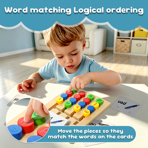 Jeu de correspondance de quatre couleurs 2 en 1 pour enfants, tableau de lettres pour l'<span class=keywords><strong>orthographe</strong></span>, jouet éducatif Montessori pour l'apprentissage précoce de l'alphabet - Product Image 4