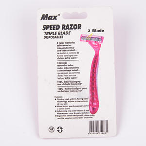 Paquete de blíster de cuchillas de afeitar de fabricante MAX, maquinilla de afeitar desechable de 3 cuchillas para mujer, maquinilla de afeitar de hoja Premium para Hotel - Product Image 6