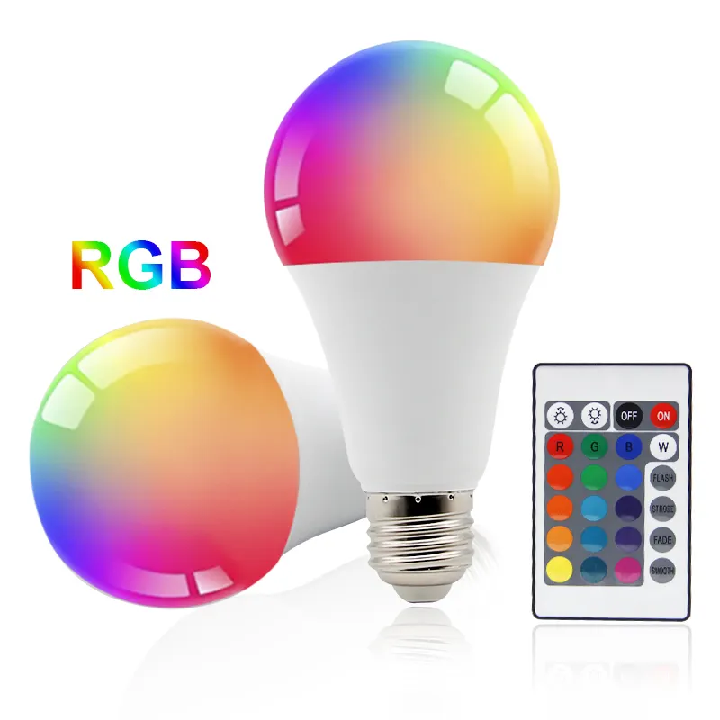 Hot Sell RGB LED Bulb 16 Color Changing IR Remote Control E26 E27 Smart Bulb 5w 7w 9w 12w RGB Light Bulb