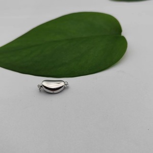 Fermoir en argent sterling S925, plaqué argent 925, accessoires de bijoux DIY, boucle d'insertion pour fermoir de collier de perles - Product Image 2