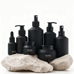 Hũ kem dưỡng da thủy tinh đen mờ, vò<span class=keywords><strong>i</strong></span> bơm, chai serum 15ml, dành cho nam, sang trọng - Product Image 1