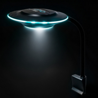 Lampe LED UFO RGBW Dimmable 5W à Spectre Complet pour Aquarium, avec Pince Flexible, pour l'Amélioration des Couleurs et la Croissance des Plantes Aquatiques