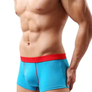 Top Selling Sustainable Underwear For Man Bright Pure Color Custom Logo Mid-Rise Men Cotton Boxers