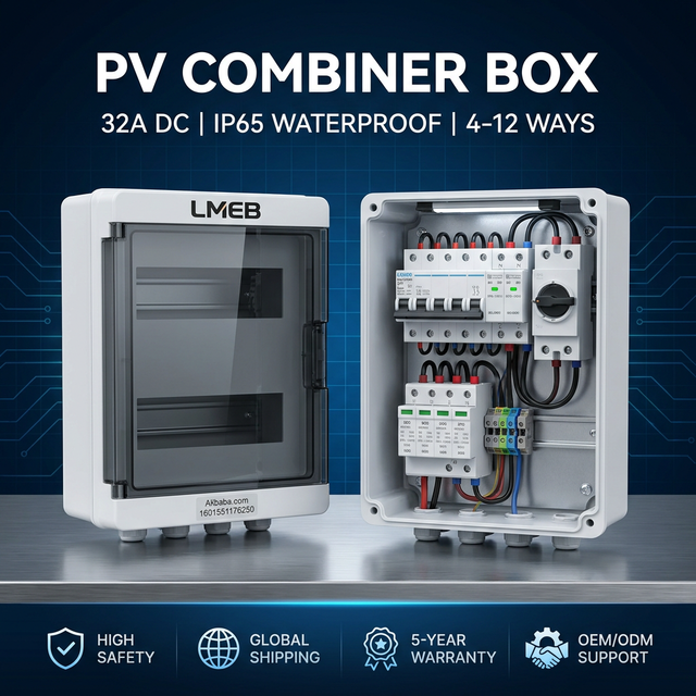Mday Customized IP65 Waterproof 32A DC Solar PV Combiner Box 240V Voltage for Solar Panel Array Power Distribution Equipment