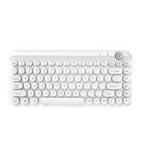 Clavier sans fil rétro Banda, nouveau, ergonomique, coloré, USB Type-C & BT+2.4G, trois modes, 84 touches, touches rétro, mignon, compatible Win/Android/iOS