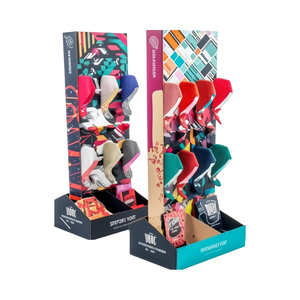 Espositore da banco pieghevole all'ingrosso in fabbrica con ruote calde espositore da pavimento in cartone per calzini confezione piatta - Product Image 1