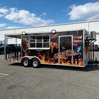Camion de restauration mobile commercial, chariot de vente de nourriture rapide, remorque pour pizzas, barbecues, burgers – USA, Europe, Australie