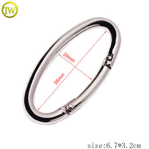 Boucles de <span class=keywords><strong>valise</strong></span> de haute qualité, anneau ovale en métal, vente en gros, boucle à ressort en métal pour sac à main, boucle réglable en métal, <span class=keywords><strong>clip</strong></span> soudé ouvert - Product Image 2