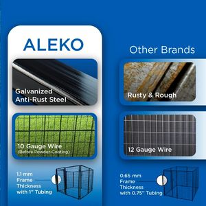 Untuk ALEKO kandang hewan peliharaan perjalanan portabel pena bermain anjing besi galvanis hitam dalam ruangan luar ruangan 5 'x 5' x 4 'kandang besar untuk - Product Image 4