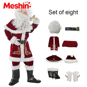Meshin Santa Claus Suit Adult Christmas Cosplay <b>TV</b> Movie Costume Canary Velvet Fancy Set Plus Size M-6XL Xmas Party Family - Product Image 3