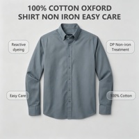 Chemise Oxford pour homme 100% coton, moderne, avec logo personnalisé, boutonnée, DP, sans repassage, entretien facile, professionnelle