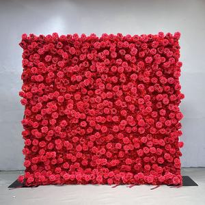 5D Premium Silk Wedding Flower Wall <strong>Backdrop</strong> 8x8 ft <strong>Pink</strong> Rose Hydrangea Floral Panel for Luxury Events - Product Image 3
