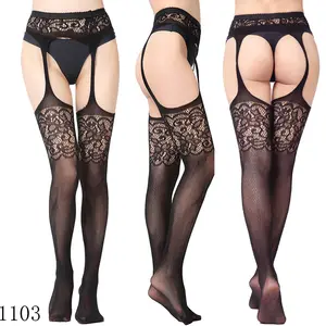 Manjiao1 Thigh High Stockings Sheer Lace Silicone Stay Up Hosiery Tights Nylon Pantyhose For Women