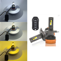 Nuevo Faro LED Tricolor de 12v 6000k 4300k 3000k con Control Remoto, Tubo de Cobre Doble, H1 H4 H7 H8 H11 9005 9006, Ajuste Universal