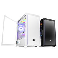 ABKO G20M BK M-ATX Steel PC Case with Fan 1x White Audio Tempered Glass Gaming Door Type Front Airhole CN