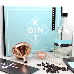 Conjunto Botânico Diy Especiarias Gin Making Kit Caixa De Presente Kit De Infusão De Gin De Álcool Com Filtro De Cobre